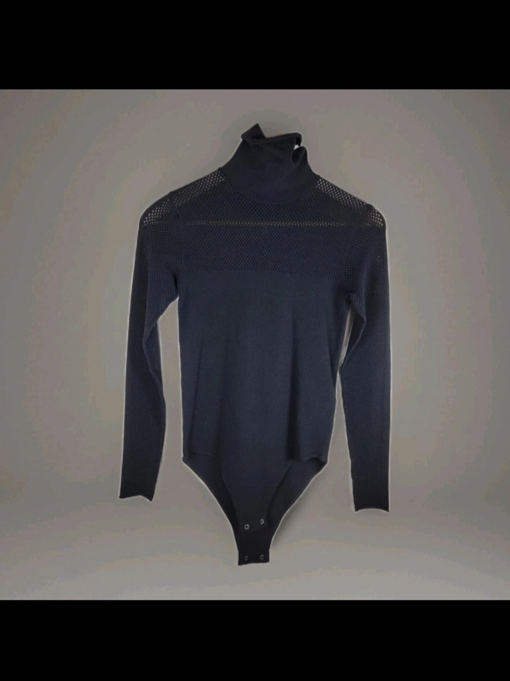 LIU JO Mesh Turtleneck Long Sleeve Bodysuit Black Size S C68003MA802